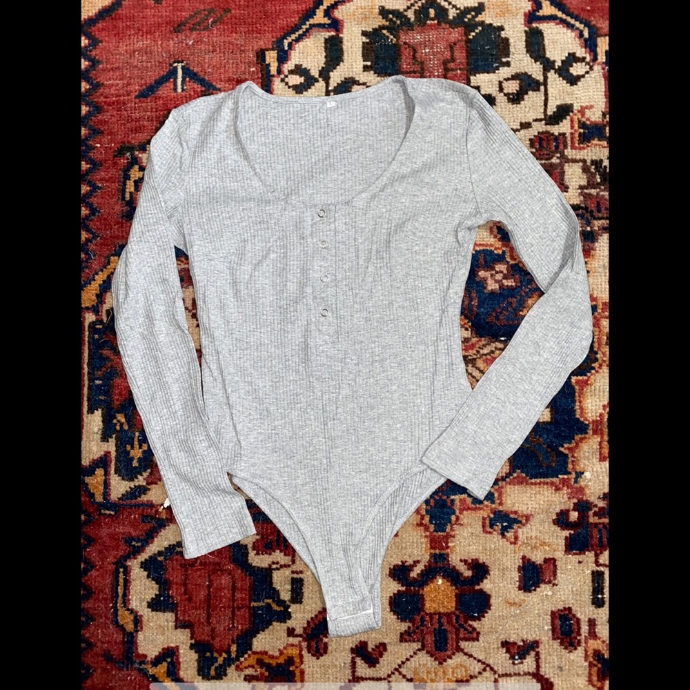 Womens Long Sleeve Bodysuit - Ribbed